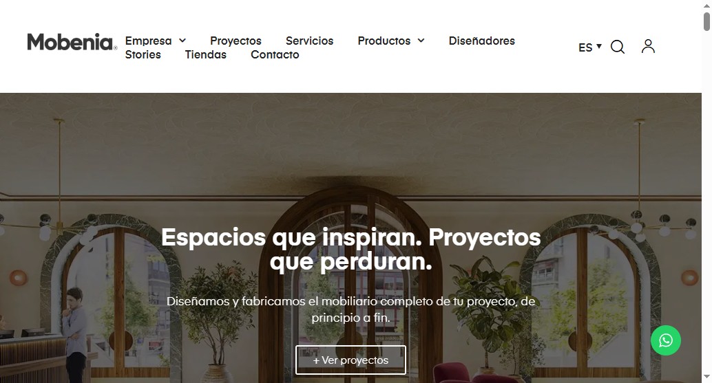 Web Mobenia.com: empresa de mobiliario contract posicionada en Google por MuySEO